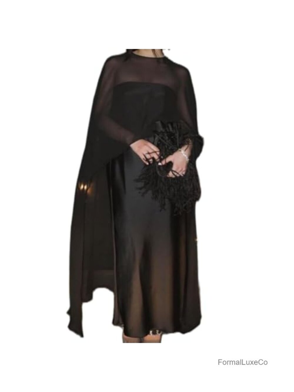 Women Chiffon Shawl Wrap Sheer Mesh Poncho Cape Evening Wedding Cover Up